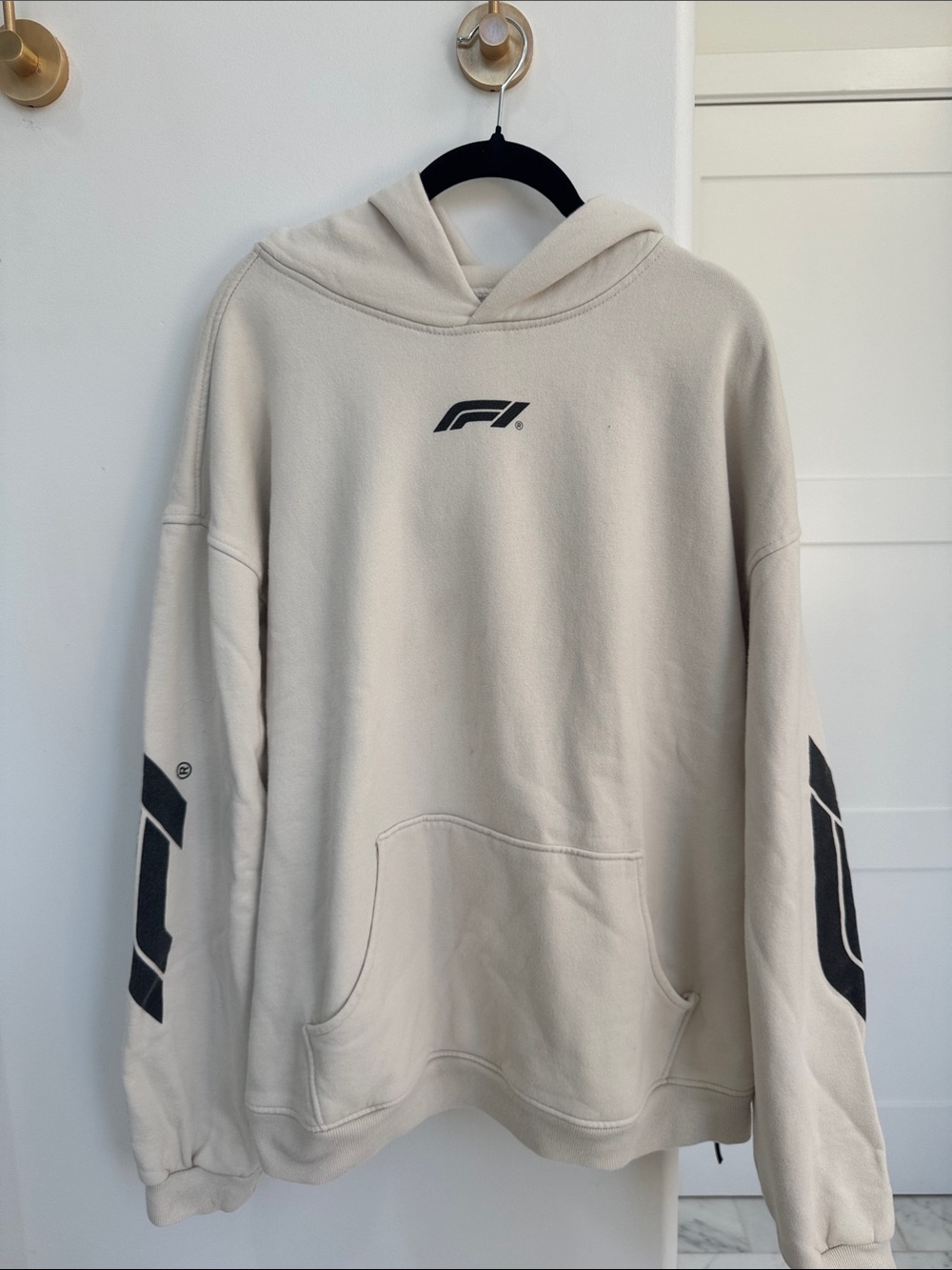 PacSun Cream F1 Graphic Pullover Hoodie